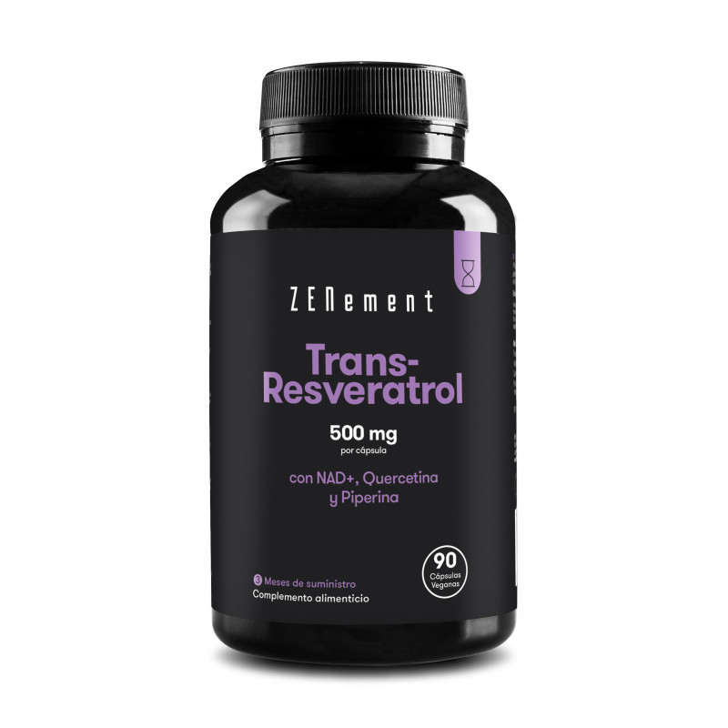 ZN-TRANS-RESVERATROL & NAD+, con Quercetina y Piperina - 90 Cápsulas