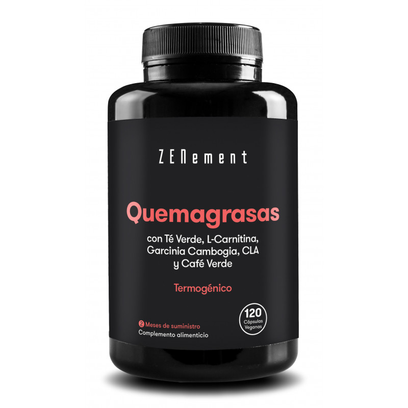 ZN- QUEMAGRASAS, CON TÉ VERDE, L-CARNITINA, GARCINIA CAMBOGIA, CLA y CAFÉ VERDE - 120 CÁPSULAS