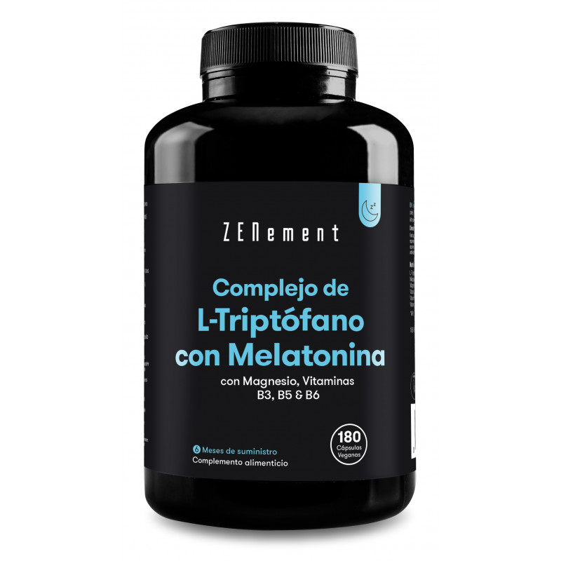 ZN-COMPLEJO DE L-TRIPTÓFANO Y MELATONINA, CON MAGNESIO Y VITAMINAS B3, B5 y B6 - 180 Cápsulas
