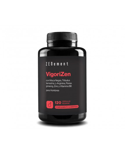 ZN- VIGORIZEN CON MACA NEGRA, TRIBULUS TERRESTRIS, L-ARGININA, PANAX GINSENG, ZINC Y VITAMINA B6 - 120 CÁPSULAS VEGANAS