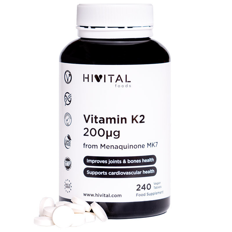 HV-VITAMINA K2 MK7 200 MCG | 240 COMPRIMIDOS VEGANOS