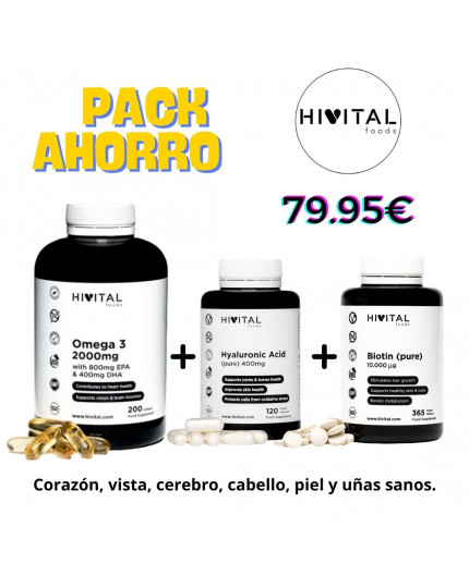 HIVITAL PACK OMEGA 3+ ACIDO HIALURONICO + BIOTINA
