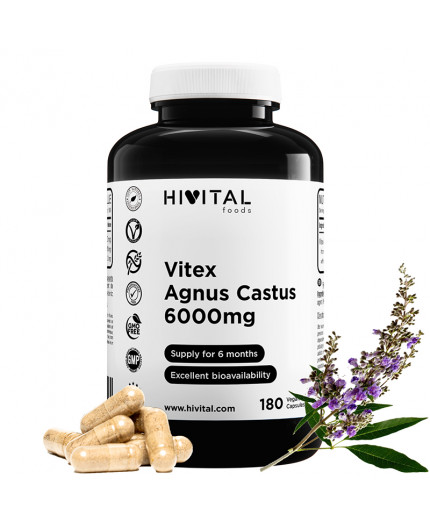 HV- VITEX AGNUS CASTUS 6000 MG | 180 CÁPSULAS VEGANAS