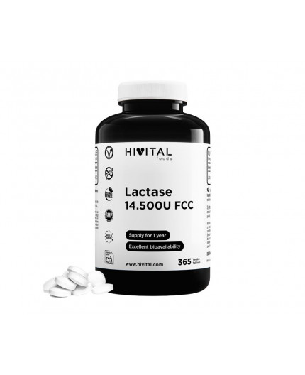HV- LACTASA 14.500 unidades FCC | 365 COMPRIMIDOS VEGANOS