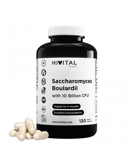 HV- SACCHAROMYCES BOULARDII 10BILLION DE  UFC | 120 cápsulas veganas