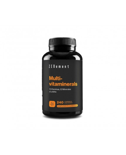 ZN- MULTIVITAMINERALS, 27 Vitaminas y Minerales con Luteína - 240 Comprimidos Vegetarianos