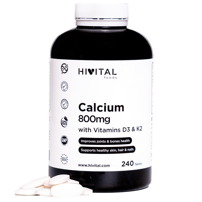HV-CALCIO 800 MG CON VITAMINA D3 Y K2 | 240 COMPRIMIDOS